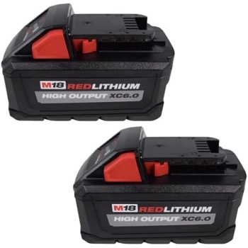 MilwaukeeTool 48-11-1862 M18 Lithium-Ion High Output 6.0Ah Battery Pack (2-Pack)