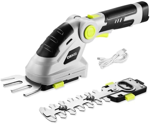 Hedge Trimmer Cordless Grass Shear: DEKOPRO 8V Electric Bush Trimmer Grass