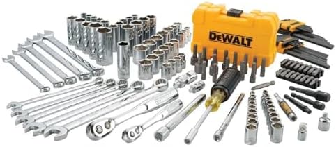 DEWALT Mechanics Tools Kit and Socket Set, 142-Piece, 1/4 & 3/8" Drive, MM/SAE