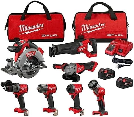 Milwaukee M18 FUEL 18V Lithium-Ion Brushless Cordless Combo Kit with Two 5.0 Ah